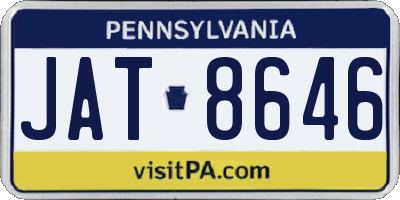 PA license plate JAT8646