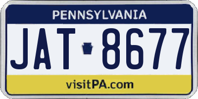 PA license plate JAT8677