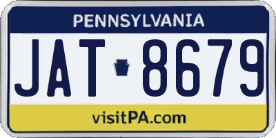 PA license plate JAT8679