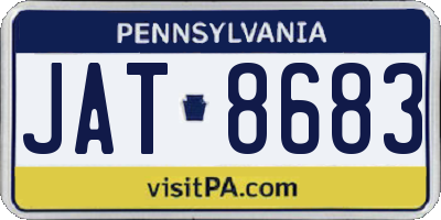 PA license plate JAT8683