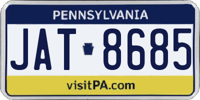 PA license plate JAT8685