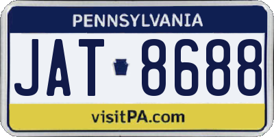 PA license plate JAT8688