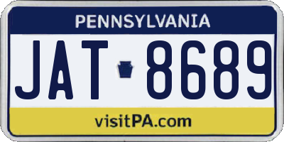 PA license plate JAT8689