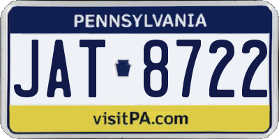 PA license plate JAT8722