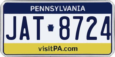 PA license plate JAT8724