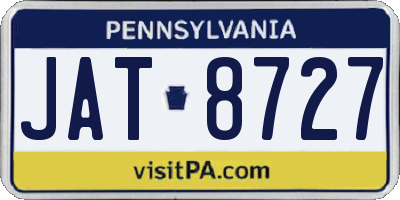 PA license plate JAT8727