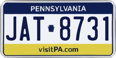 PA license plate JAT8731