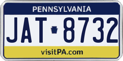 PA license plate JAT8732