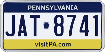 PA license plate JAT8741
