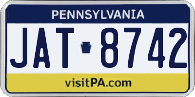 PA license plate JAT8742