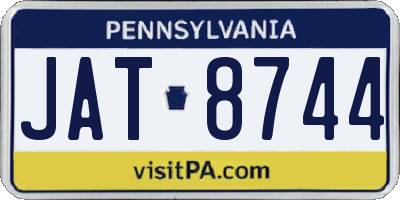 PA license plate JAT8744