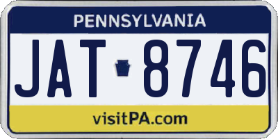 PA license plate JAT8746