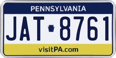 PA license plate JAT8761
