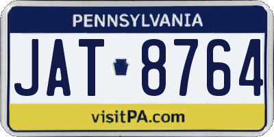 PA license plate JAT8764