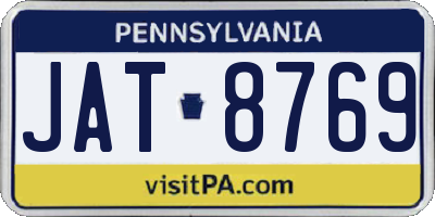 PA license plate JAT8769