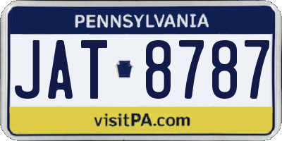 PA license plate JAT8787