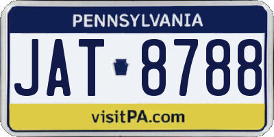 PA license plate JAT8788