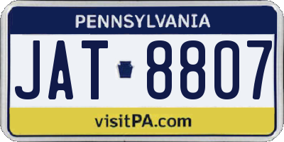 PA license plate JAT8807