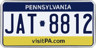 PA license plate JAT8812