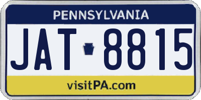 PA license plate JAT8815
