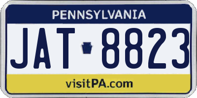 PA license plate JAT8823