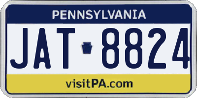PA license plate JAT8824