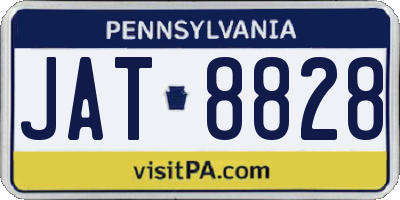 PA license plate JAT8828