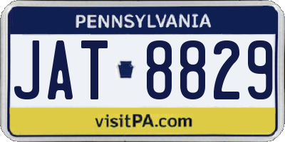 PA license plate JAT8829