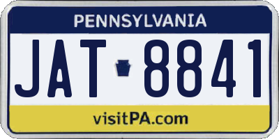 PA license plate JAT8841