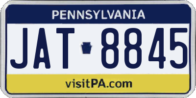 PA license plate JAT8845