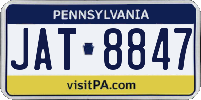 PA license plate JAT8847