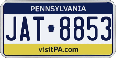 PA license plate JAT8853