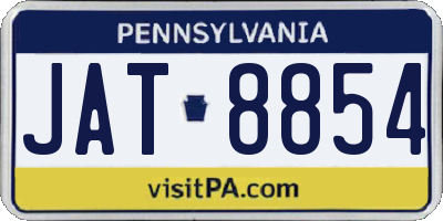 PA license plate JAT8854