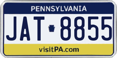 PA license plate JAT8855