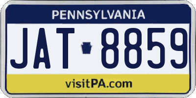 PA license plate JAT8859