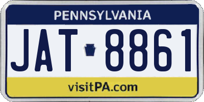 PA license plate JAT8861