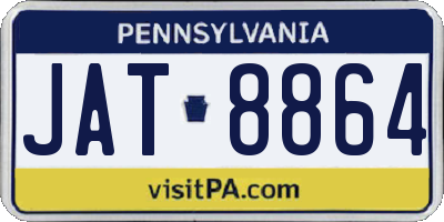 PA license plate JAT8864