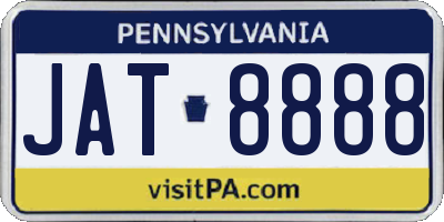 PA license plate JAT8888