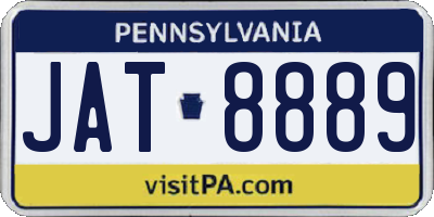 PA license plate JAT8889