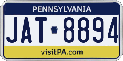 PA license plate JAT8894