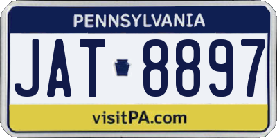 PA license plate JAT8897