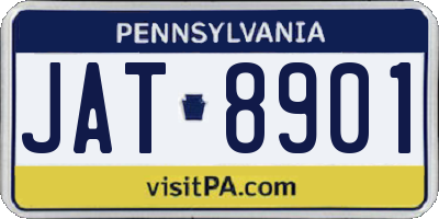 PA license plate JAT8901