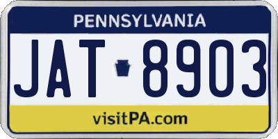 PA license plate JAT8903