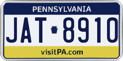 PA license plate JAT8910