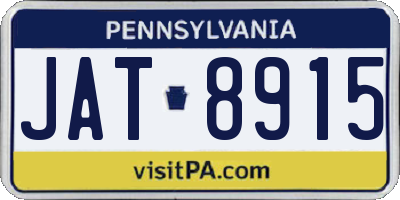 PA license plate JAT8915