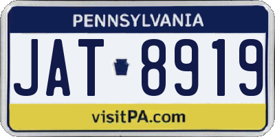 PA license plate JAT8919