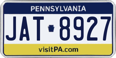 PA license plate JAT8927