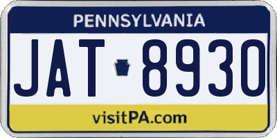 PA license plate JAT8930