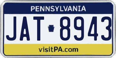 PA license plate JAT8943