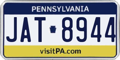 PA license plate JAT8944
